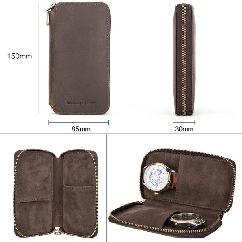 Vintage Handmade Leather Watch Storage Bag Viktor Poedagar